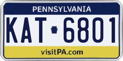 PA license plate KAT6801