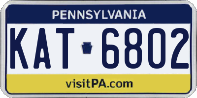 PA license plate KAT6802