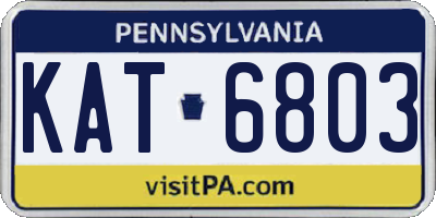 PA license plate KAT6803