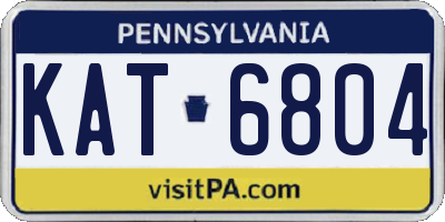 PA license plate KAT6804