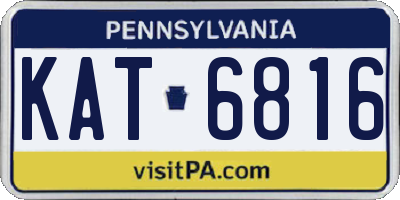 PA license plate KAT6816