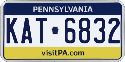 PA license plate KAT6832