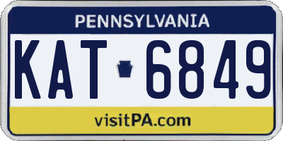PA license plate KAT6849