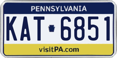 PA license plate KAT6851