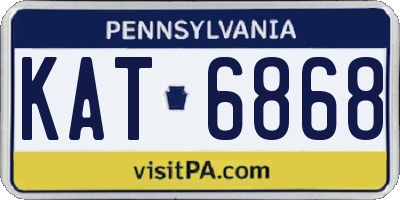 PA license plate KAT6868