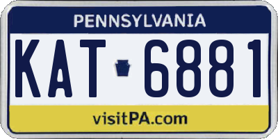 PA license plate KAT6881