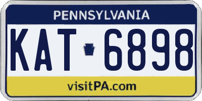 PA license plate KAT6898