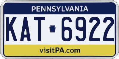 PA license plate KAT6922