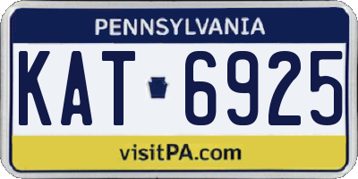 PA license plate KAT6925