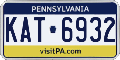 PA license plate KAT6932
