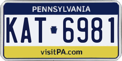 PA license plate KAT6981