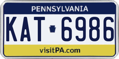 PA license plate KAT6986