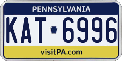 PA license plate KAT6996