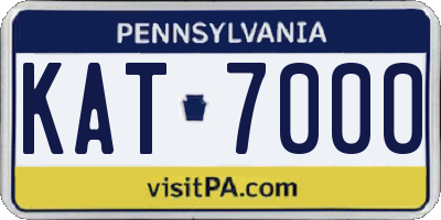 PA license plate KAT7000