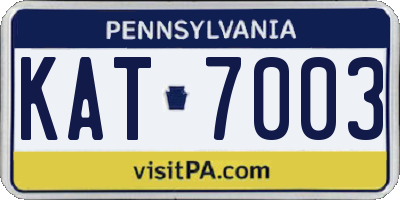 PA license plate KAT7003
