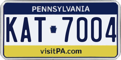 PA license plate KAT7004