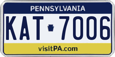 PA license plate KAT7006