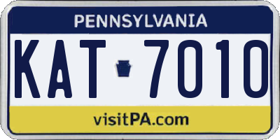 PA license plate KAT7010