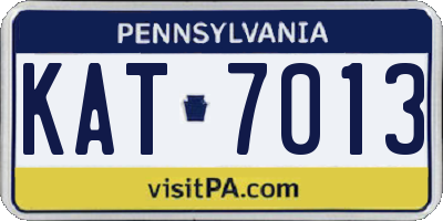 PA license plate KAT7013