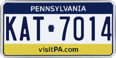 PA license plate KAT7014