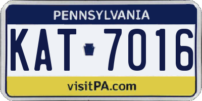 PA license plate KAT7016