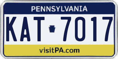 PA license plate KAT7017