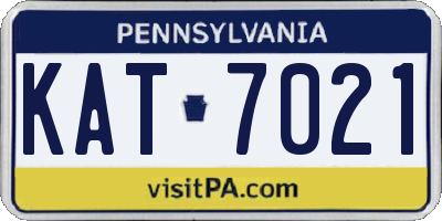 PA license plate KAT7021