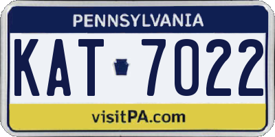 PA license plate KAT7022