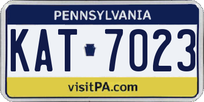 PA license plate KAT7023