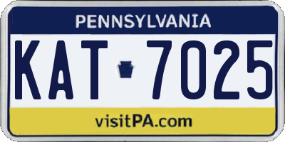 PA license plate KAT7025