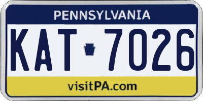 PA license plate KAT7026