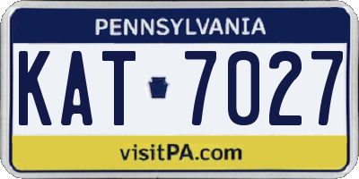 PA license plate KAT7027