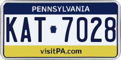 PA license plate KAT7028