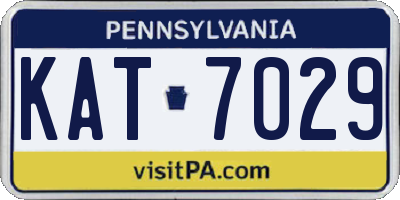 PA license plate KAT7029