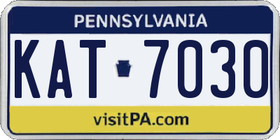 PA license plate KAT7030