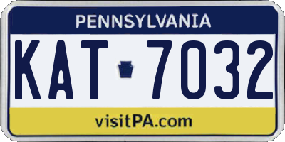 PA license plate KAT7032