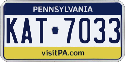 PA license plate KAT7033