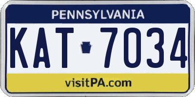 PA license plate KAT7034