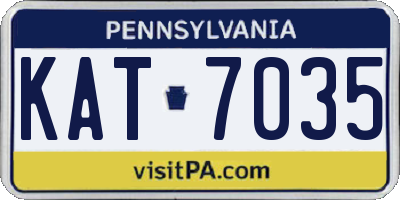 PA license plate KAT7035