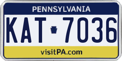 PA license plate KAT7036