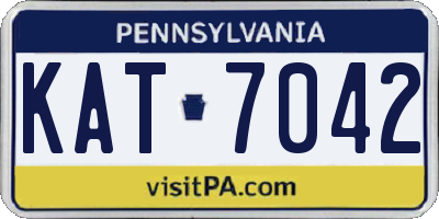PA license plate KAT7042