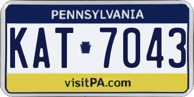PA license plate KAT7043