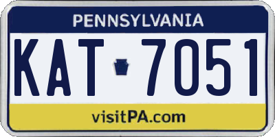 PA license plate KAT7051