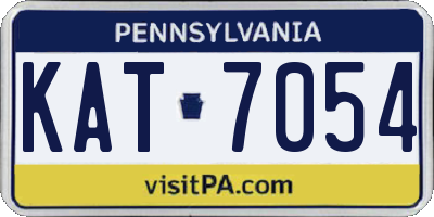 PA license plate KAT7054