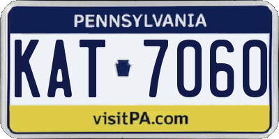 PA license plate KAT7060
