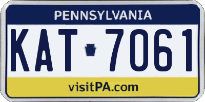 PA license plate KAT7061