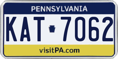PA license plate KAT7062