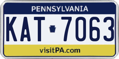 PA license plate KAT7063