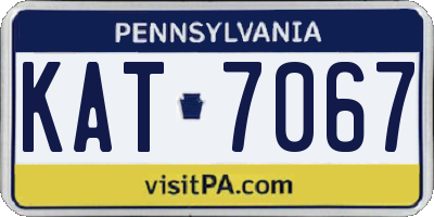 PA license plate KAT7067