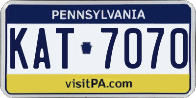 PA license plate KAT7070